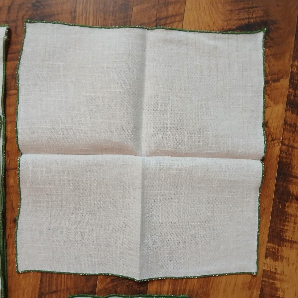 Vtg Linen Placemats Embroidered Butterfly Design Set of 8 16'' x 11'' W/Napkins - Picture 9 of 15